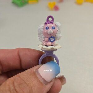 vintage 1980s Charmkins Petal Pink Puppy with ring very hard to find